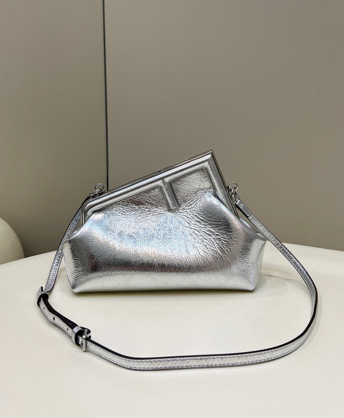 Fendi First Small Leather Bag Silver F80033