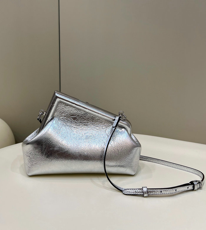 Fendi First Small Leather Bag Silver F80033