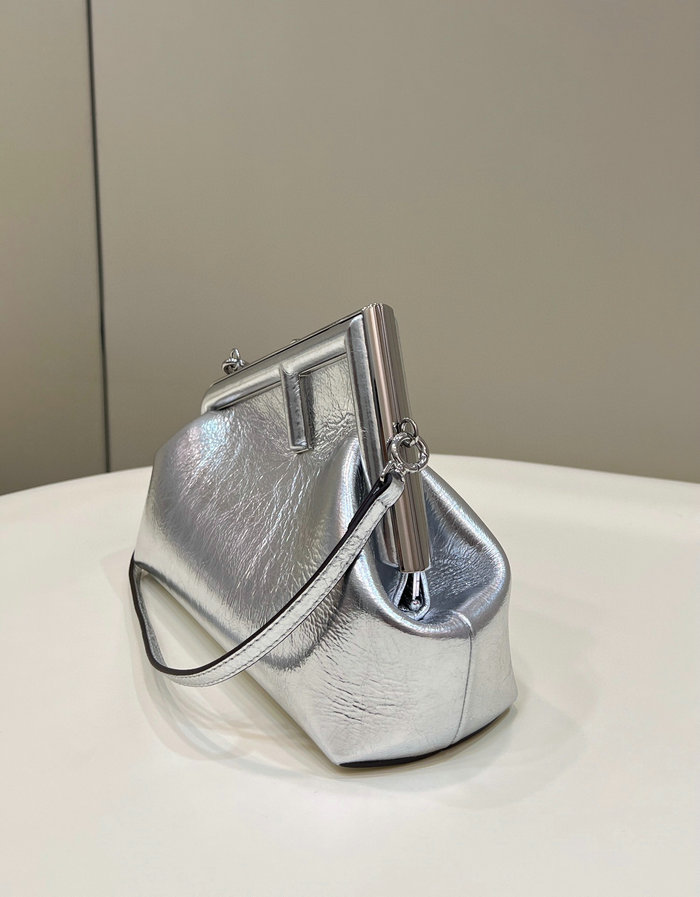 Fendi First Small Leather Bag Silver F80033