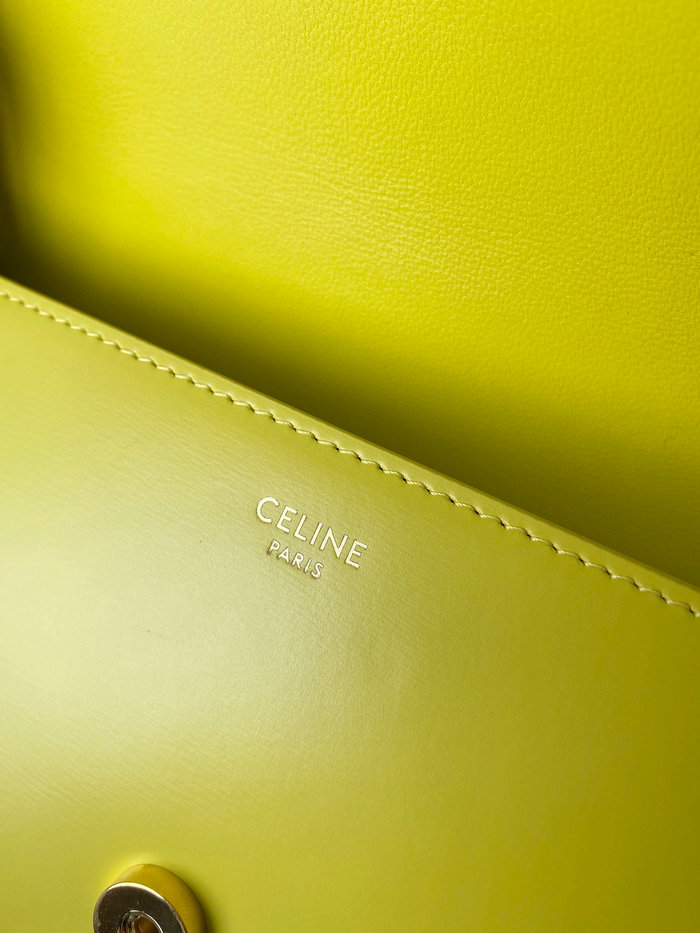 Celine Chain Shoulder Bag Triomphe Yellow C35026