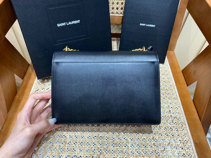 Saint Laurent Medium Sunset Bag Black with Gold 442906