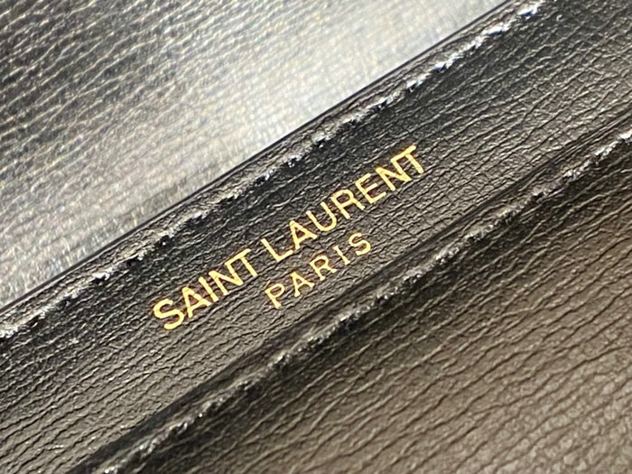 Saint Laurent Medium Sunset Bag Black with Gold 442906