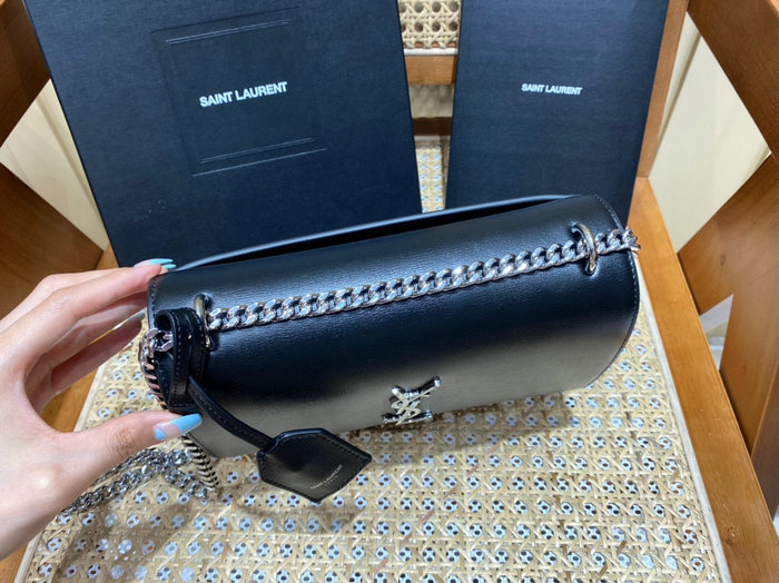 Saint Laurent Medium Sunset Bag Black with Silver 442906