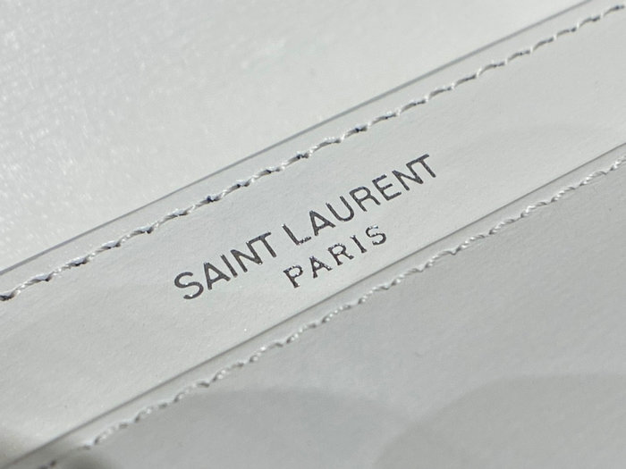 Saint Laurent Medium Sunset Bag White with Silver 442906