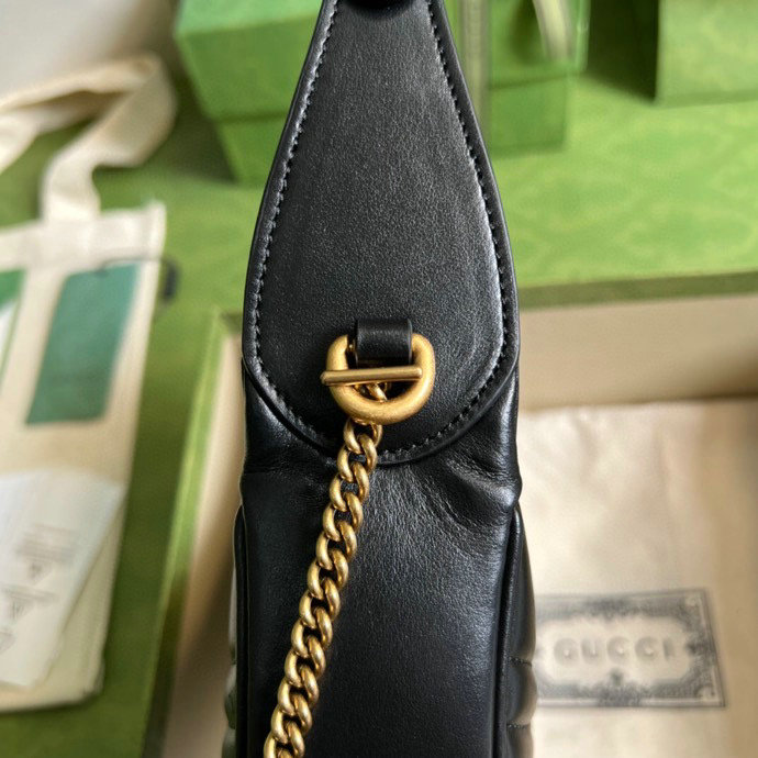 Gucci GG Marmont half-moon-shaped mini bag black 699514