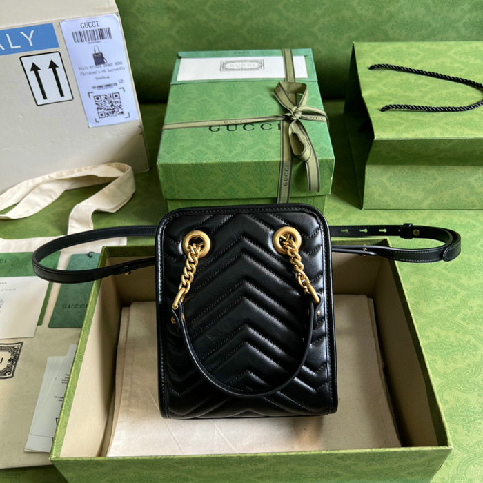 Gucci GG Marmont matelasse mini bag Black 696123