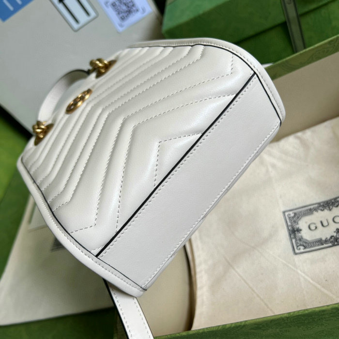 Gucci GG Marmont matelasse mini bag White 696123