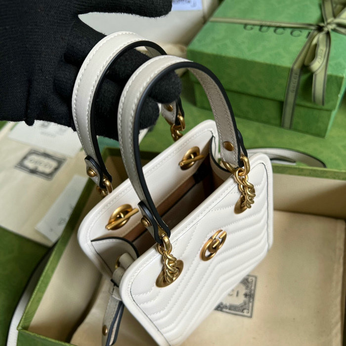 Gucci GG Marmont matelasse mini bag White 696123