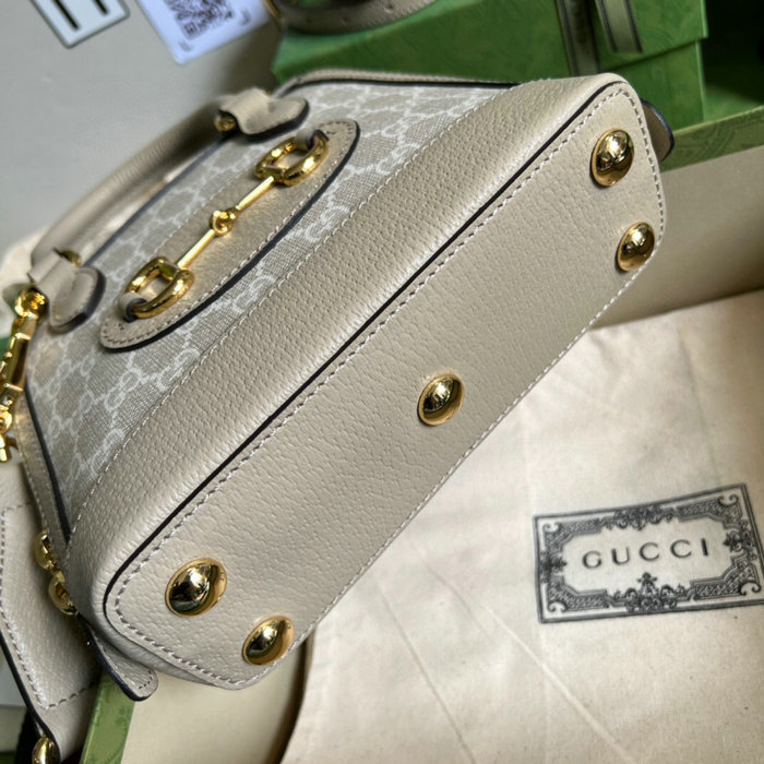 Gucci Horsebit 1955 Small Handbag White 677212