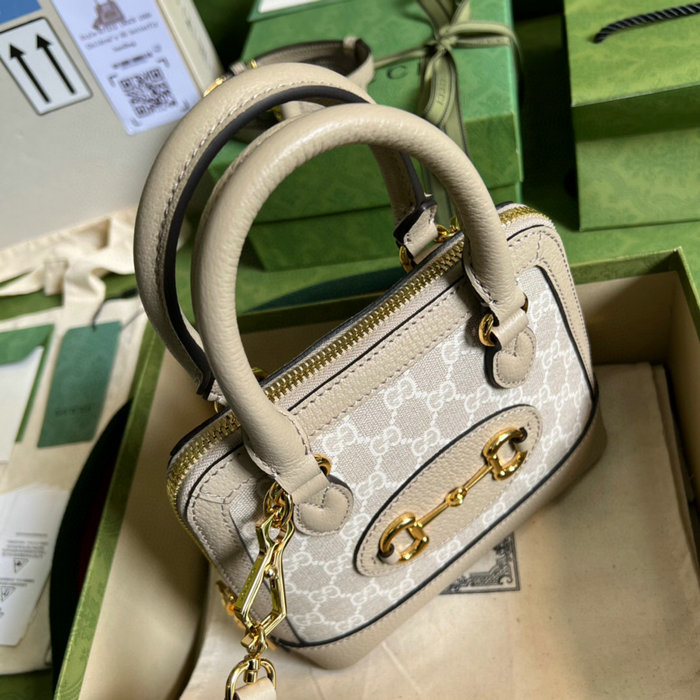 Gucci Horsebit 1955 Small Handbag White 677212