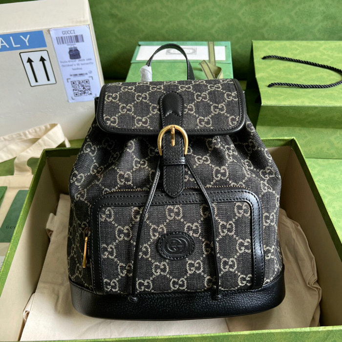 Gucci Backpack with Interlocking G Black 674147