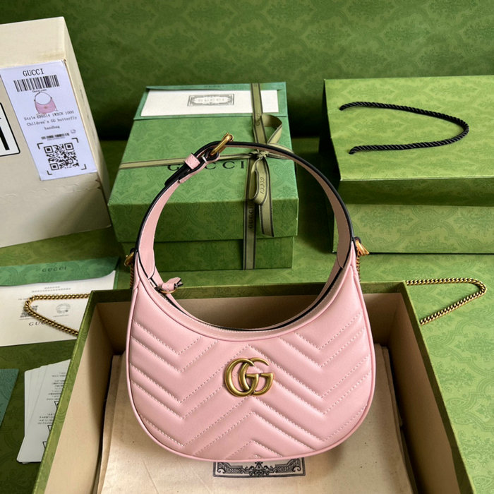 Gucci GG Marmont half-moon-shaped mini bag Pink 699514