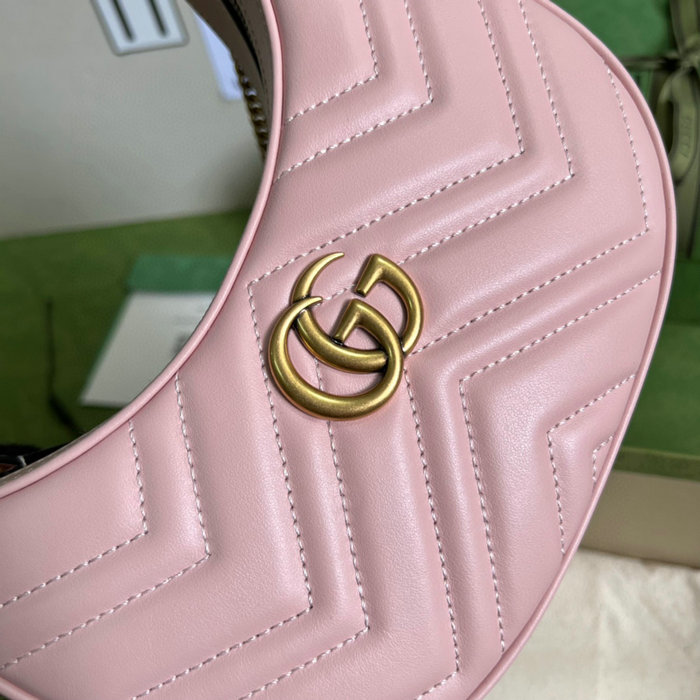 Gucci GG Marmont half-moon-shaped mini bag Pink 699514