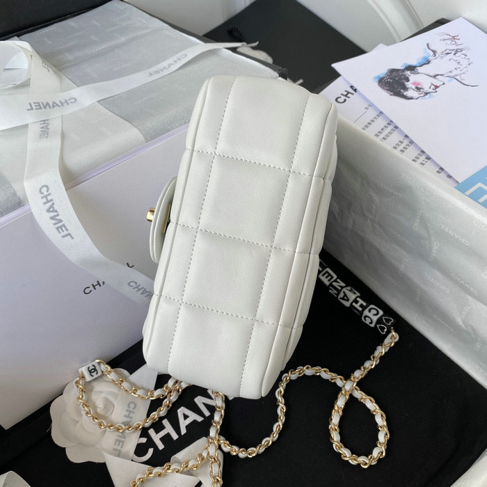 Chanel Lambskin Flap Bag White AS3330