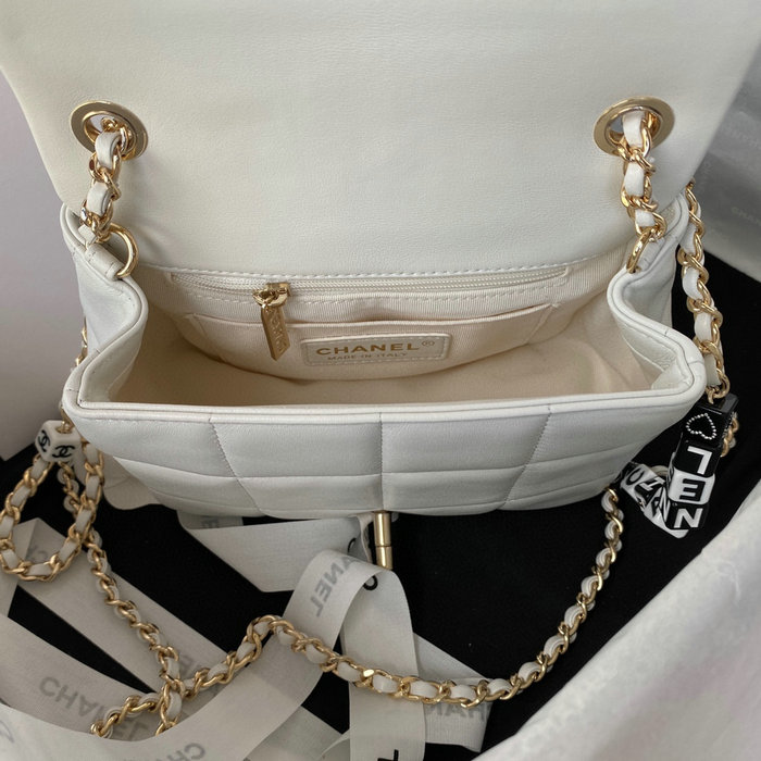 Chanel Lambskin Flap Bag White AS3330