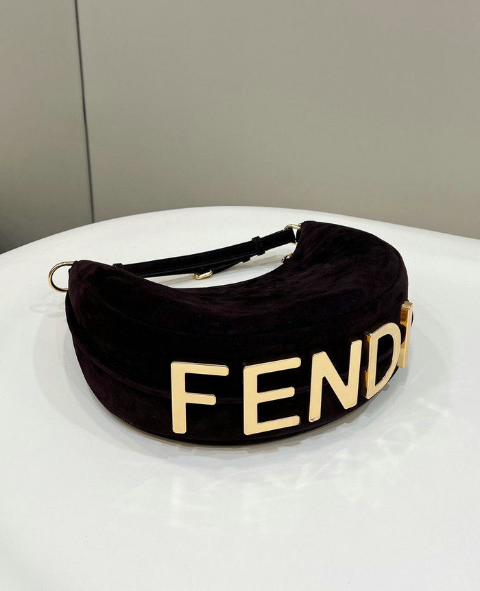 Fendi Fendigraphy Small Suede Bag Black F80056