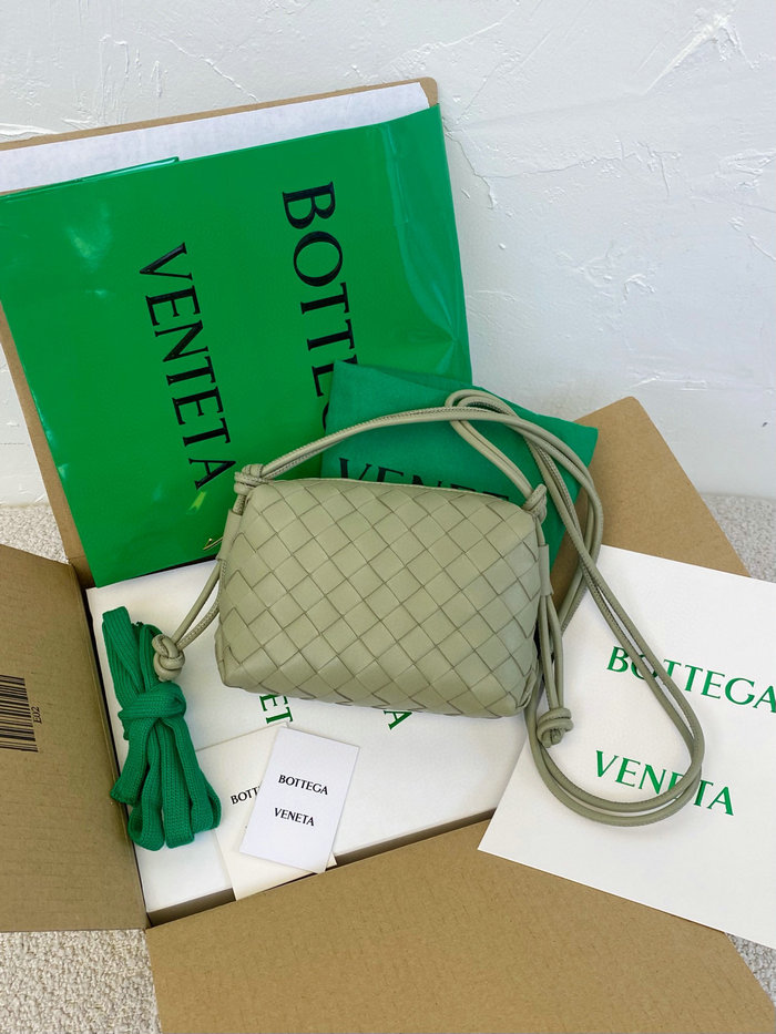 Bottega Veneta Loop Mini Leather Shoulder Bag Green B66881