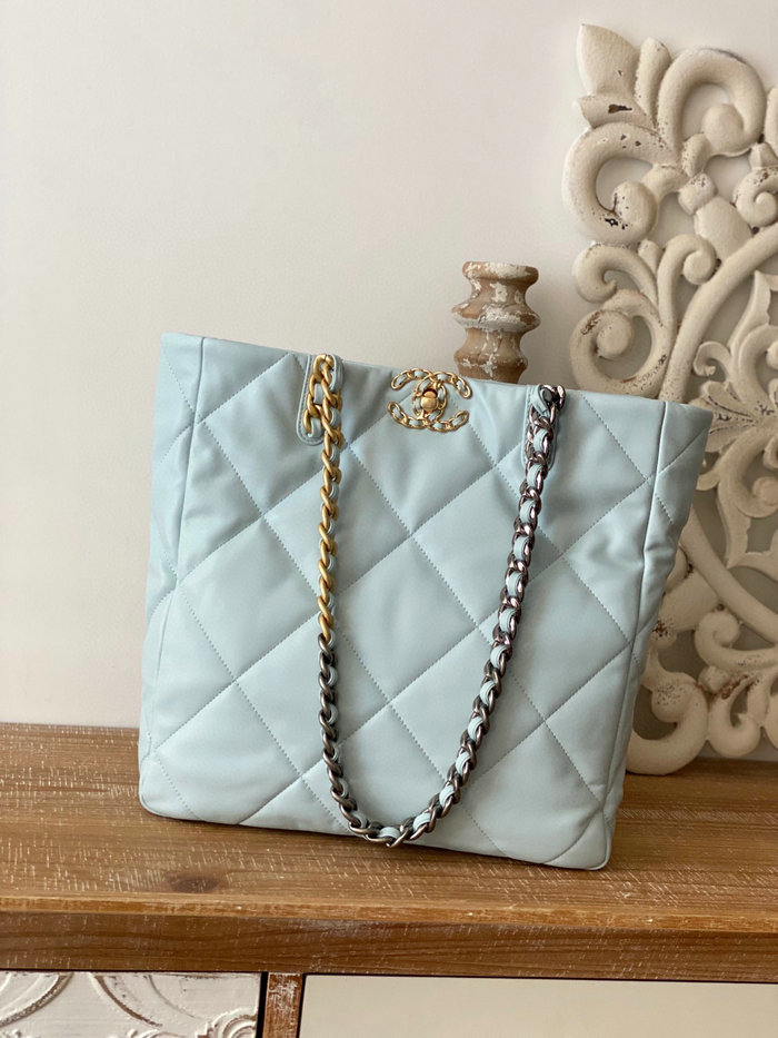 CHANEL 19 SHOPPING BAG Blue AS3519