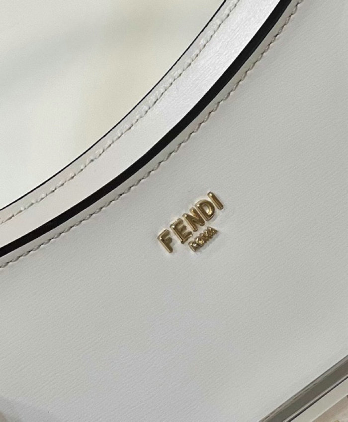 Fendi O'Lock embellished leather shoulder bag White F8573