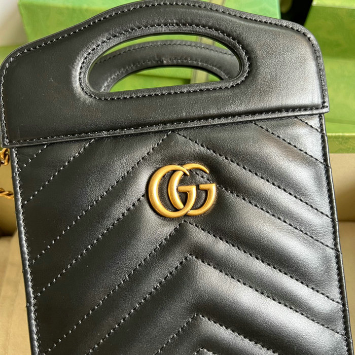 Gucci GG Marmont top handle mini bag Black 699756