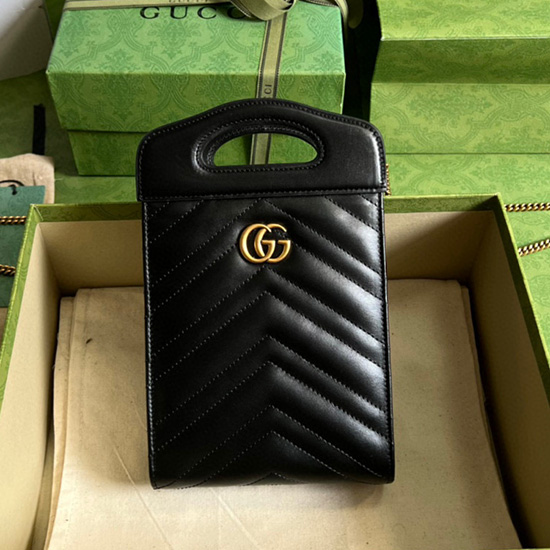 Gucci GG Marmont top handle mini bag Black 699756