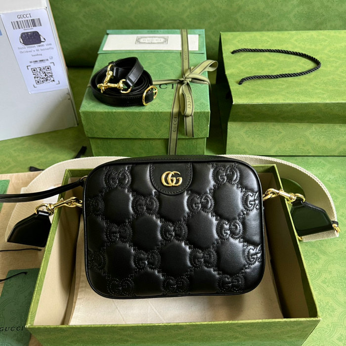 Gucci GG Matelasse leather small bag Black 702234