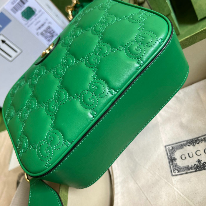 Gucci GG Matelasse leather small bag Green 702234