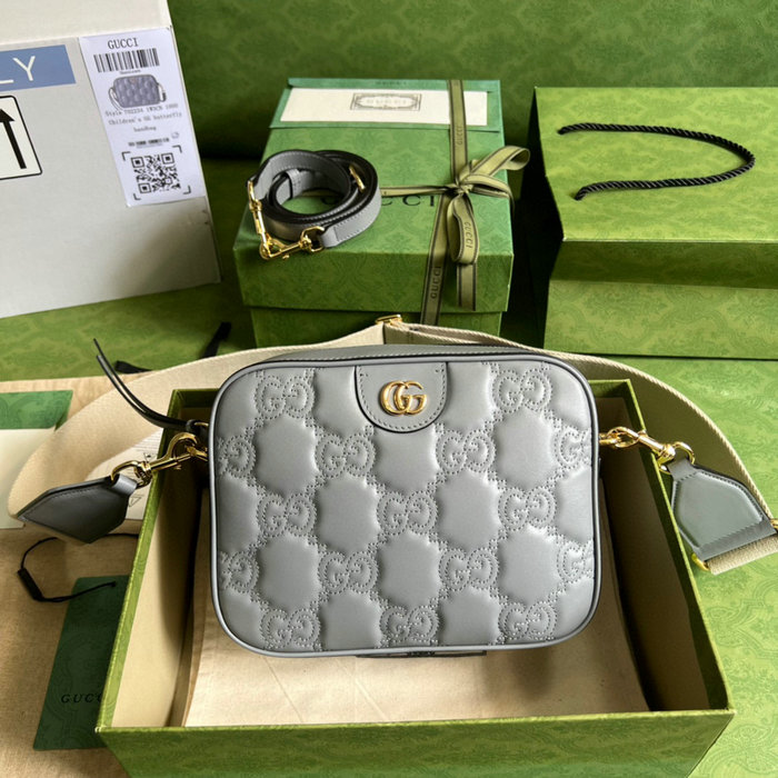 Gucci GG Matelasse leather small bag Grey 702234