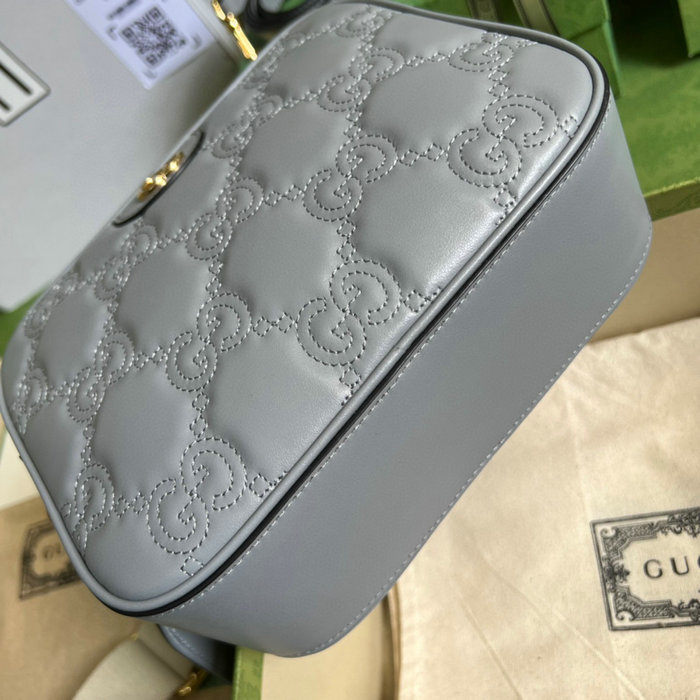 Gucci GG Matelasse leather small bag Grey 702234