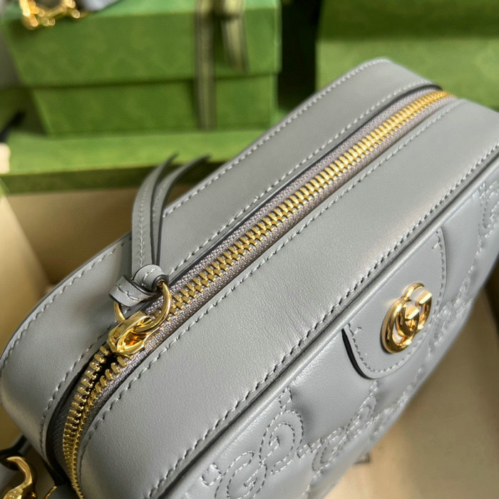 Gucci GG Matelasse leather small bag Grey 702234