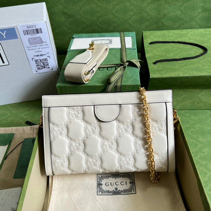 Gucci GG Matelasse leather small bag White 702200