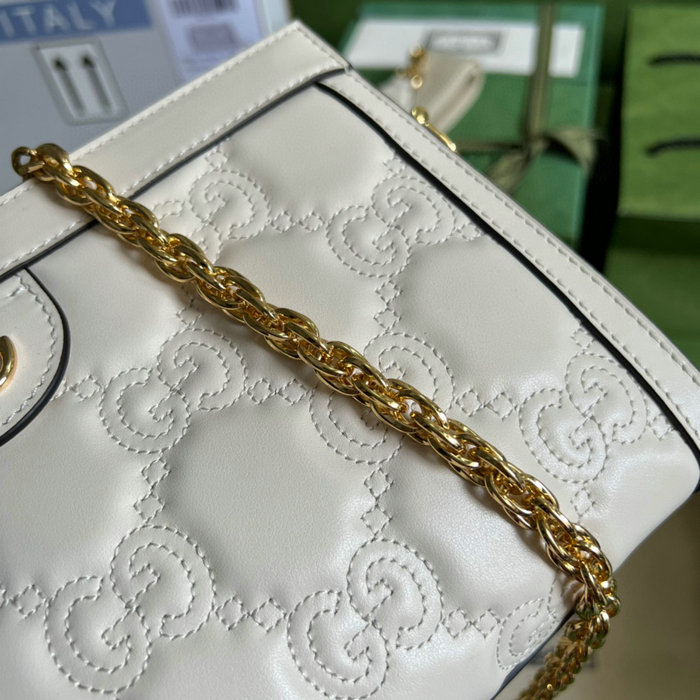 Gucci GG Matelasse leather small bag White 702200