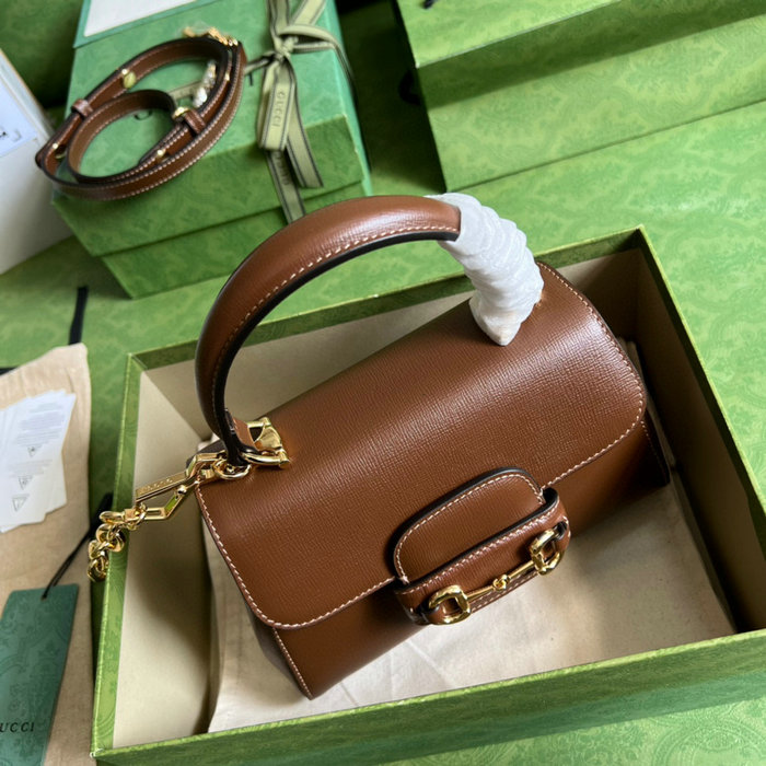 Gucci Horsebit 1955 top handle bag Brown 703848