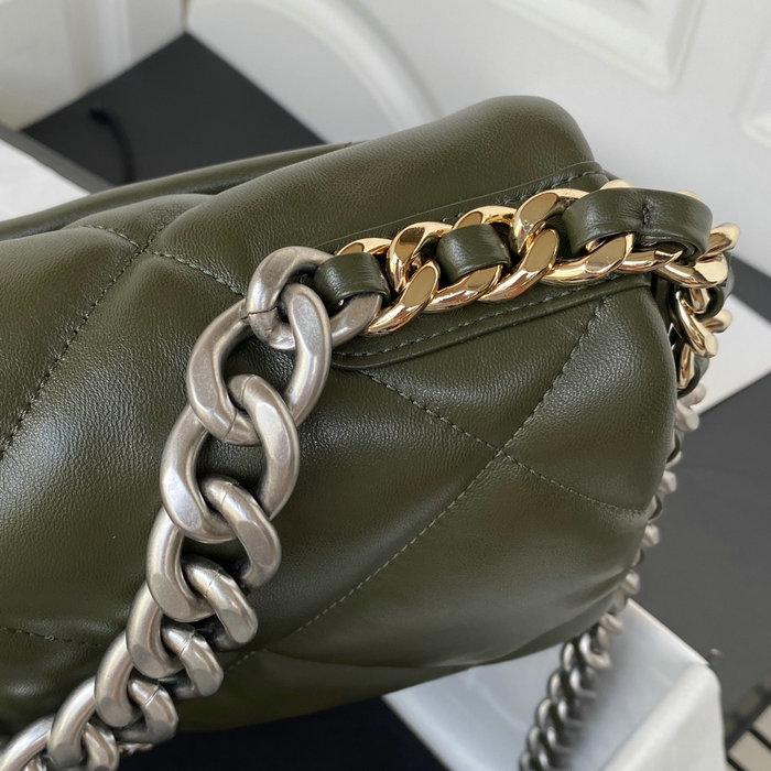 Chanel 19 Lambskin Large Flap Bag Khaki AS1161