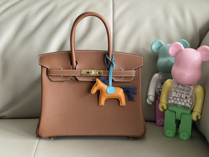 Hermes Togo Leather Birkin Bag Golden Brown HB253001