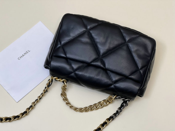 Chanel 19 Lambskin Flap Handbag Black AS1160