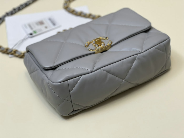 Chanel 19 Lambskin Flap Handbag Grey AS1160