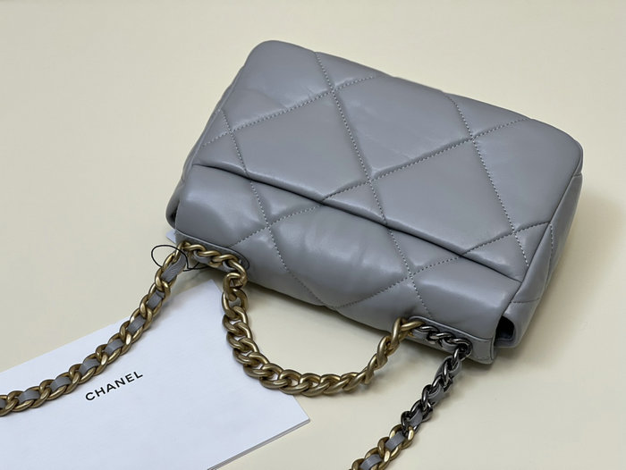 Chanel 19 Lambskin Flap Handbag Grey AS1160