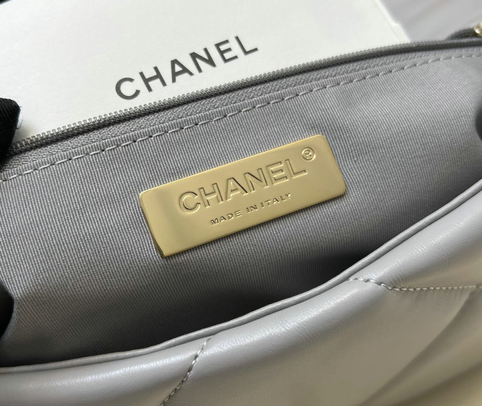 Chanel 19 Lambskin Flap Handbag Grey AS1160