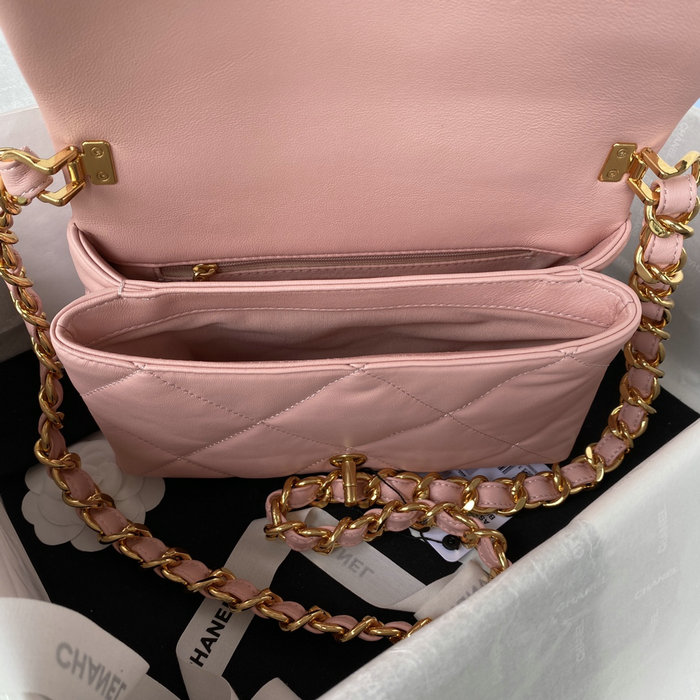 Chanel Lambskin Flap Shoulder Bag Pink AS3499