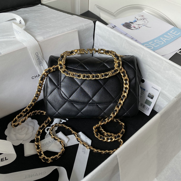 Chanel Lambskin Small Shoulder Bag Black AS3749