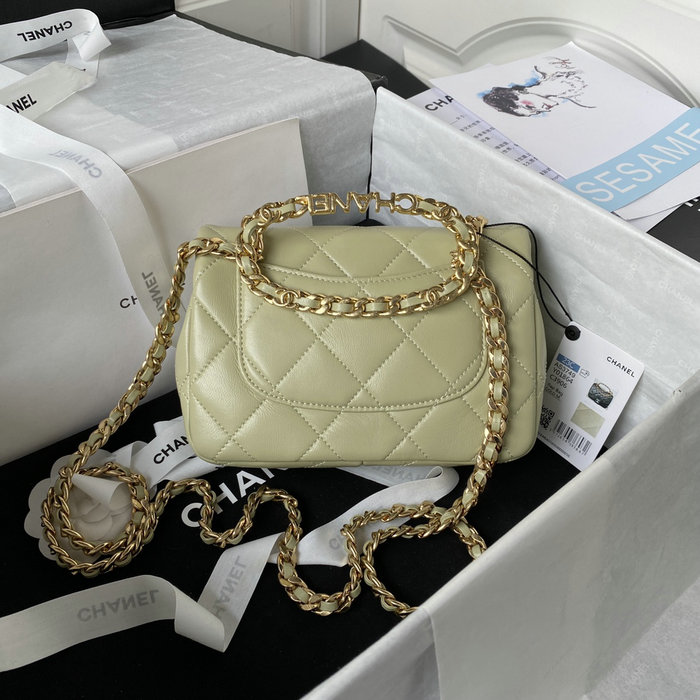 Chanel Lambskin Small Shoulder Bag Khaki AS3749