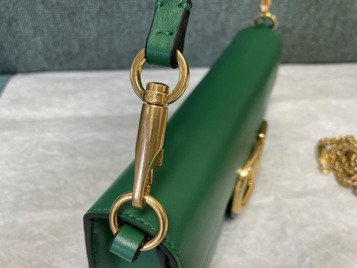 Valentino Loco Calfskin Shoulder Bag Green V1133L