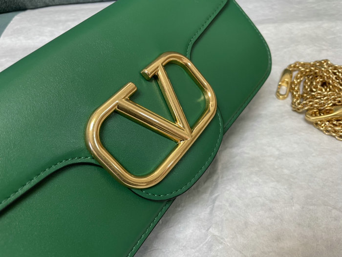 Valentino Loco Calfskin Shoulder Bag Green V1133L