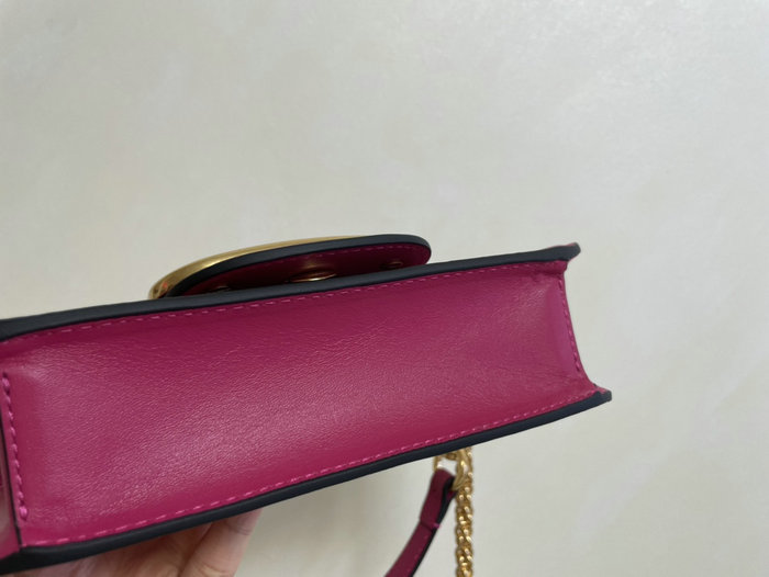 Valentino Loco Small Calfskin Shoulder Bag Peach V1133S