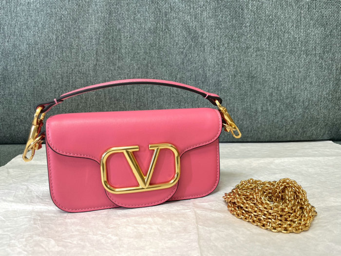 Valentino Loco Small Calfskin Shoulder Bag Pink V1133S