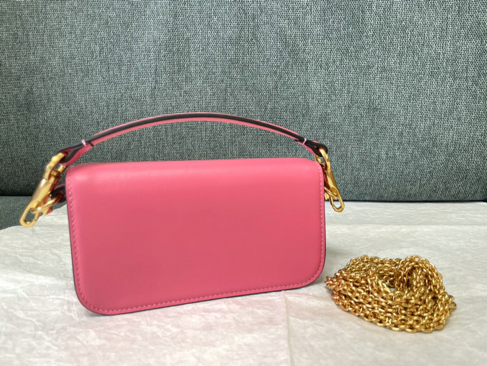 Valentino Loco Small Calfskin Shoulder Bag Pink V1133S