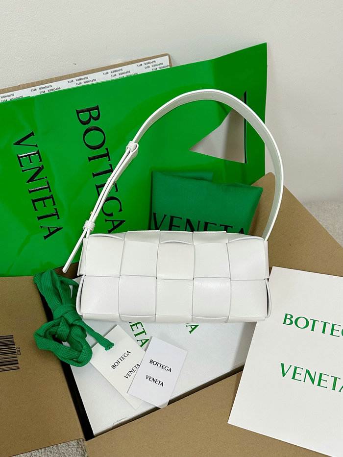 Bottega Veneta Brick Cassette Small Shoulder Bag White B721966