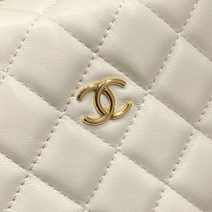 Chanel Lambskin Pouch White AP3095