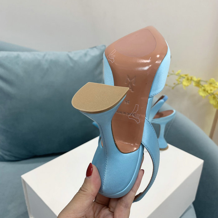 Amina Muaddi Satin Begum Slingback Pumps AB07